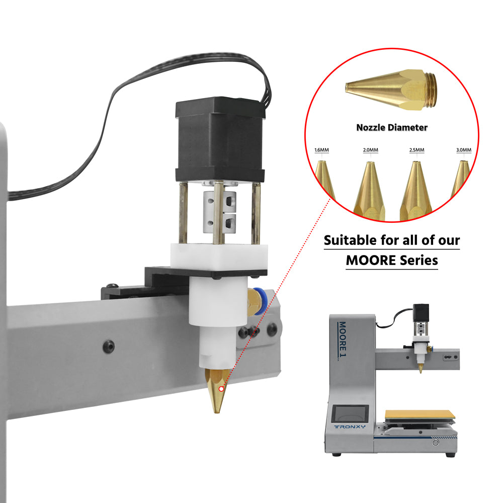 Tronxy 3d pottery ceramic & clay printer parts conical nozzle for Moore series