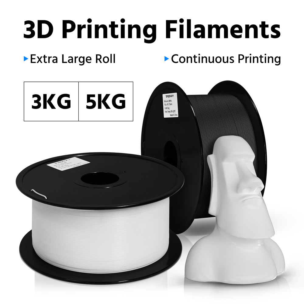 Tronxy New 1.75mm  White/Black PLA Filament ,3/5kg Spool