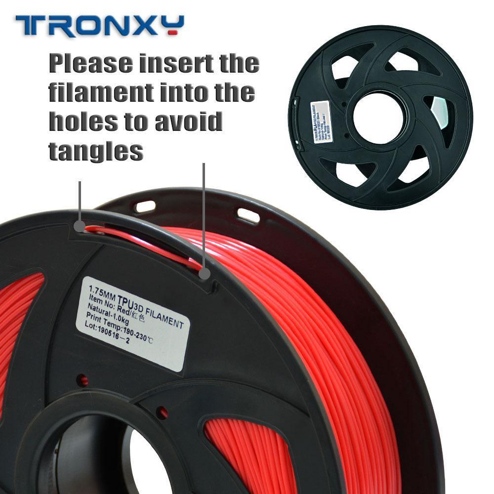 Tronxy 3D-skrivare 3D flexibel röd TPU-filament 1,75 mm 2,2 LBS (1KG) –