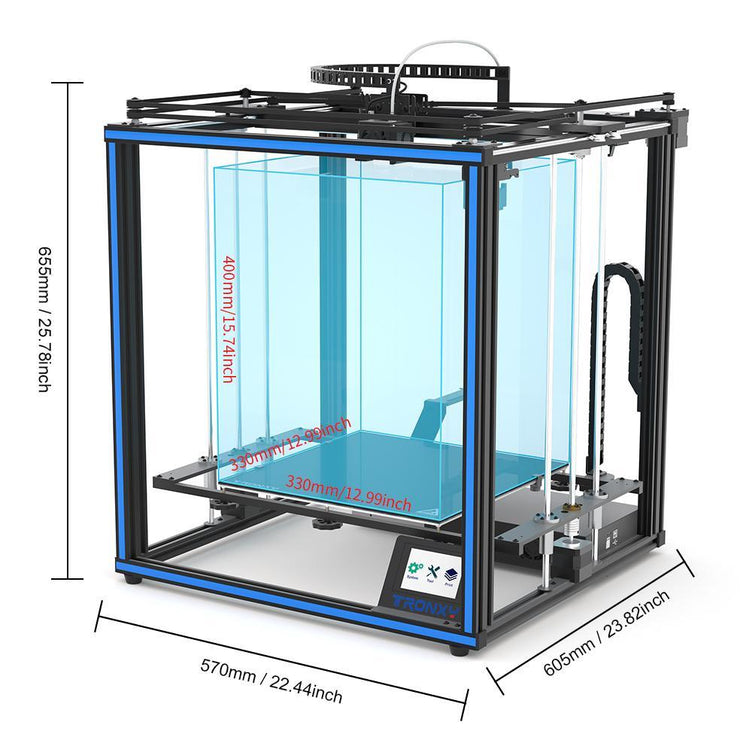 X5SA PRO DIY large format 3d printer TR black sensor + Lattice Glass Plate 330mm*330mm*400mm - Tronxy 3D Printers Official Store